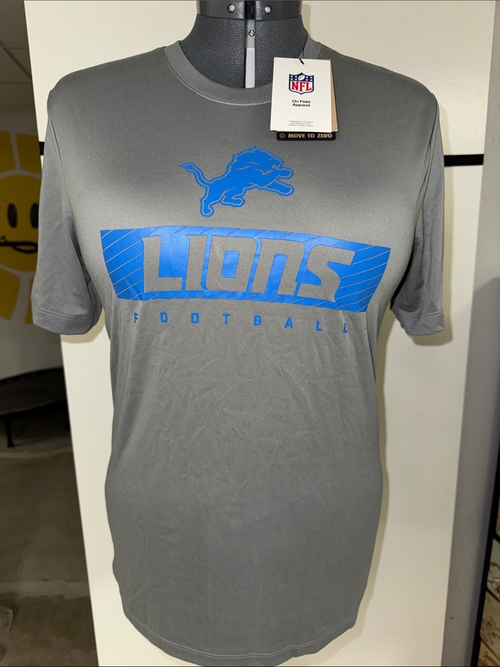 NWT Nike NFL Detroit Lions Gray Tee On Field Apparel